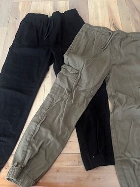 Boys Jogger Pants - Olive Green and Black
